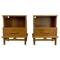 Pair of Midcentury Two-Tier Nightstands