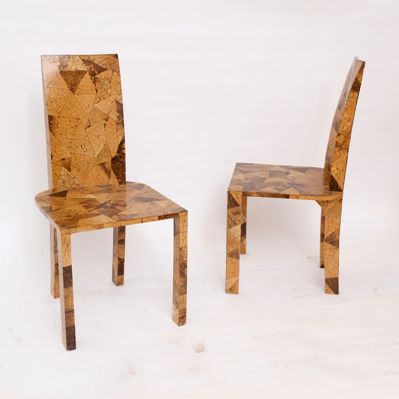 Mid-Century Modern Pair of Midcentury Veneered Side Chairs