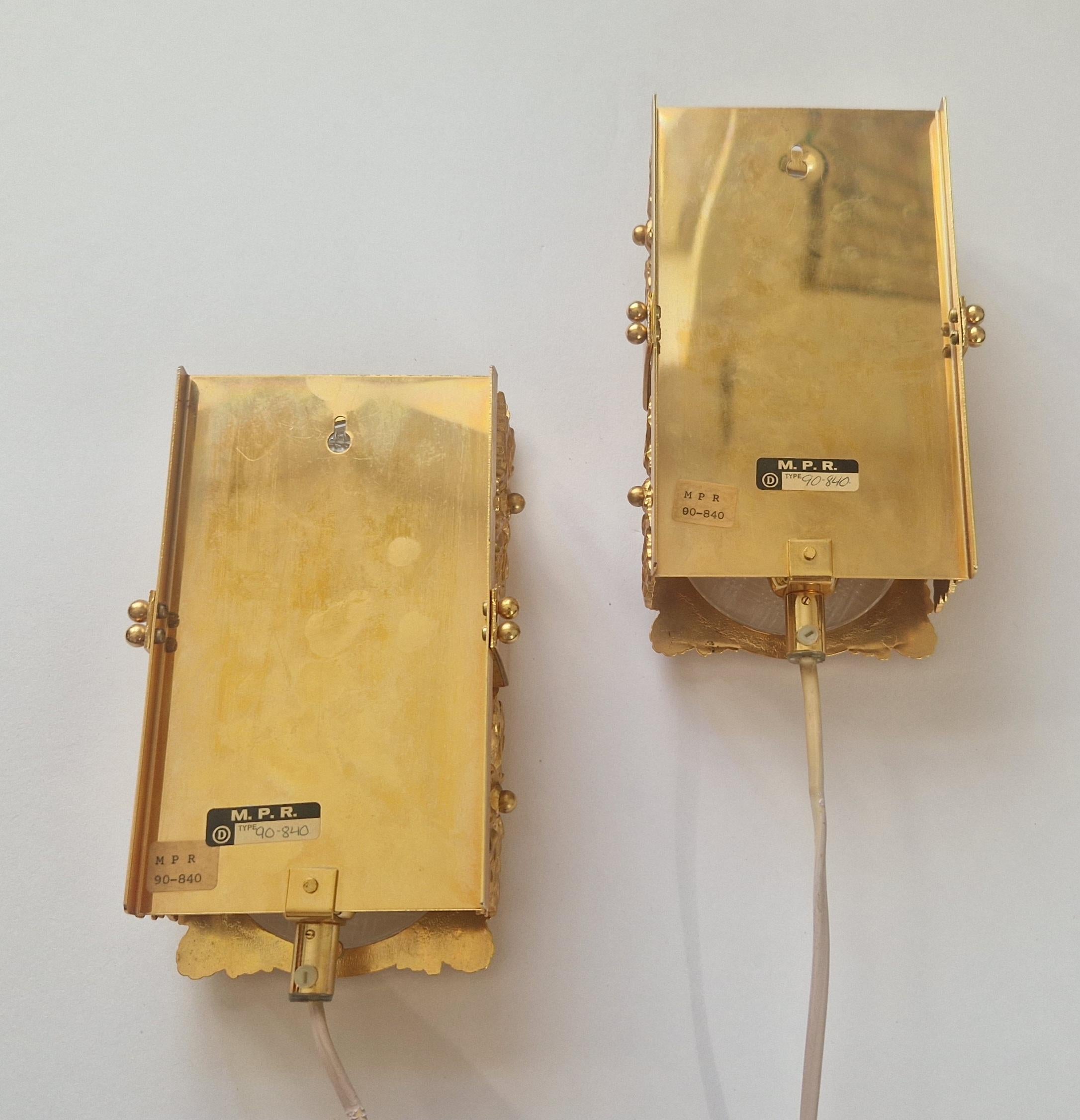 Paire de lampes murales très rares du milieu du siècle M. P. R., Suède, années 1960 en vente 1