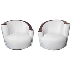 Pair of Midcentury Vladimir Kagan Nautilus Swivel Chairs