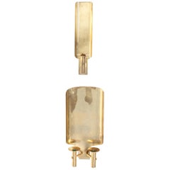 Pair of Midcentury Wall Candelabras in Brass by Hans Agne Jacobsson, 1950s