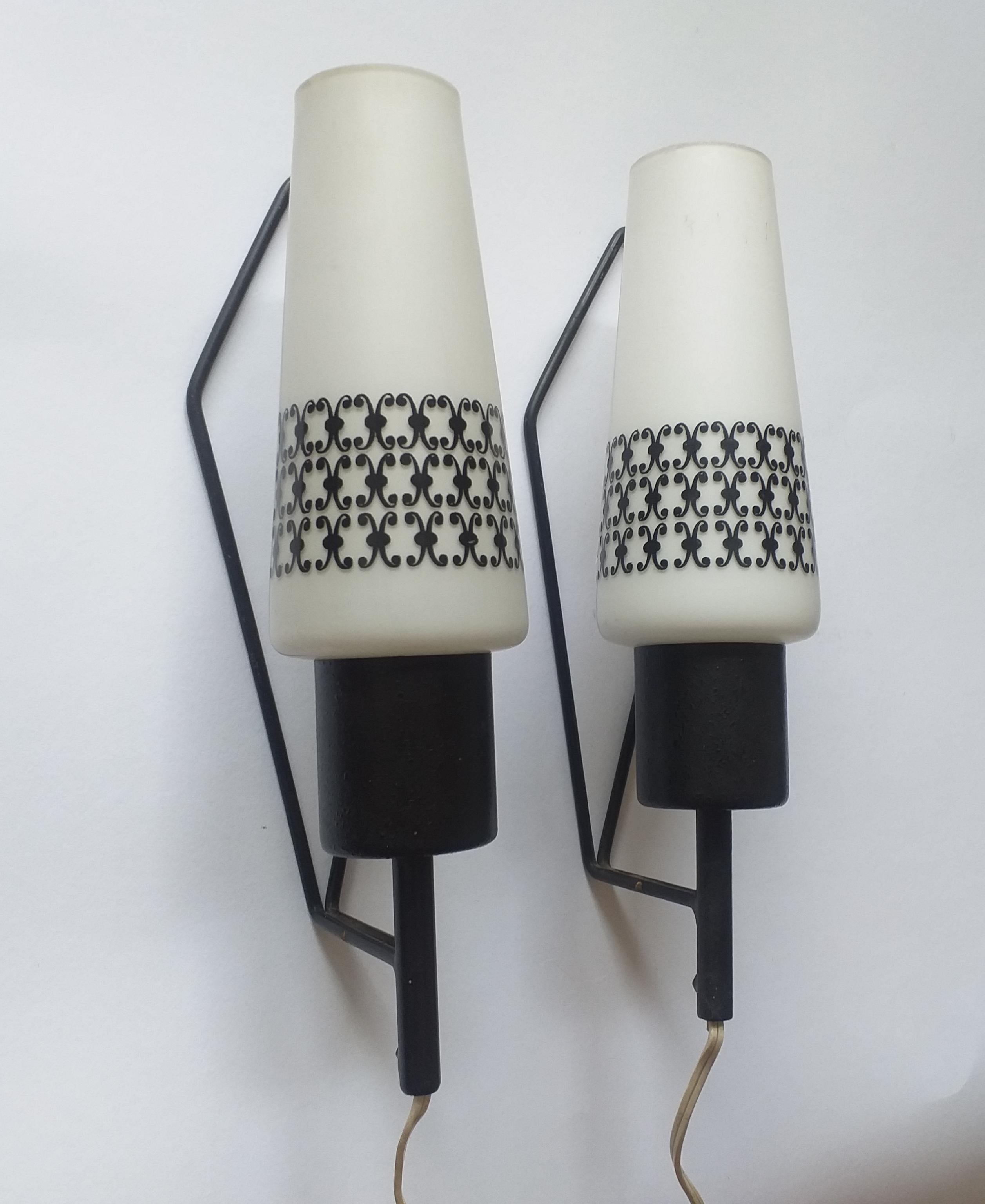 Pair of Midcentury Wall Lamps, 1960s For Sale 1