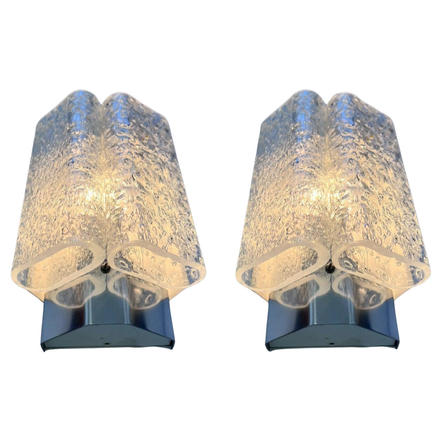 Pair of Midcentury Wall Lamps Doria Leuchten, Germany, 1970s For Sale