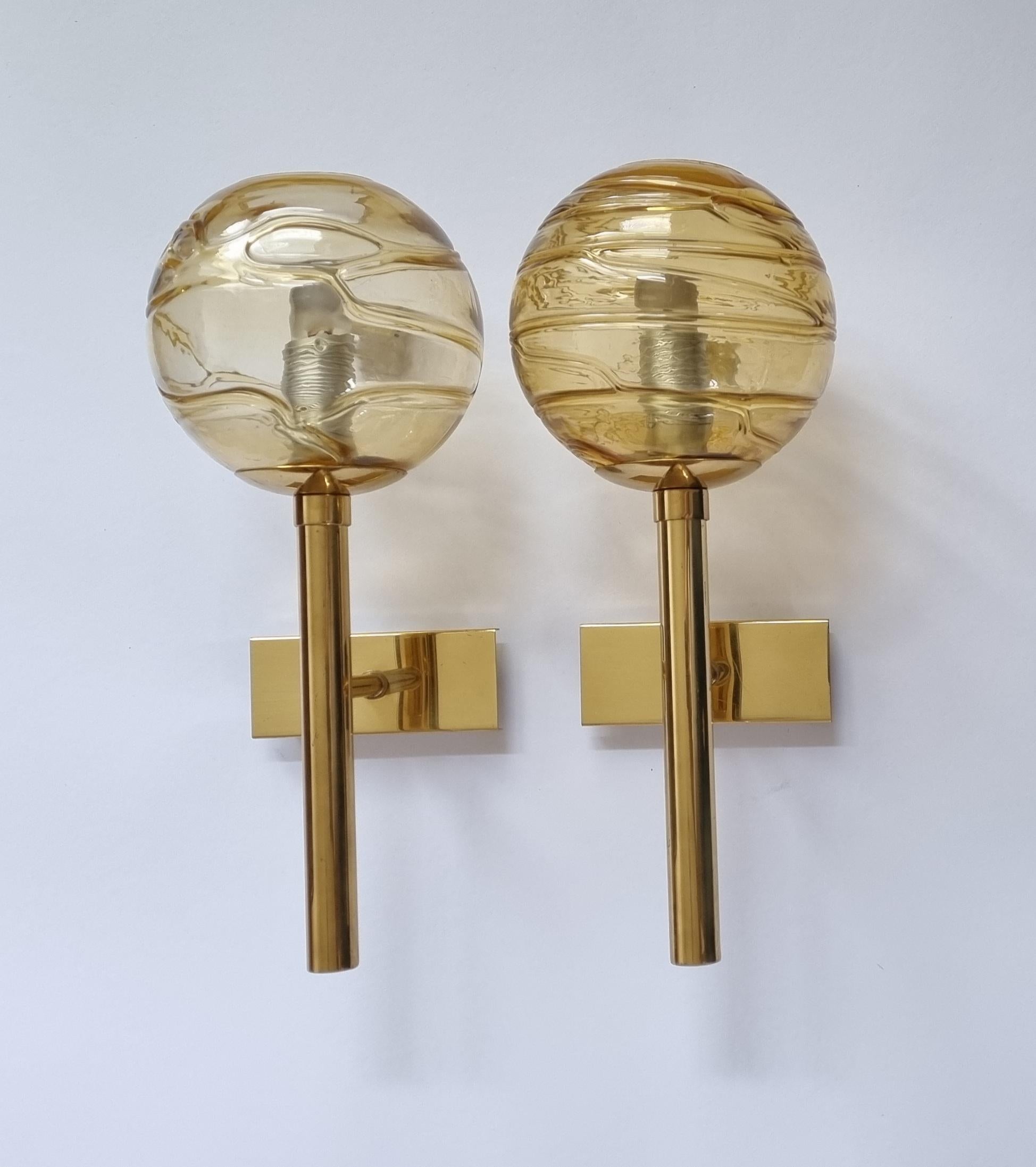 Brass Pair of Mid-Century Wall Lamps, Gaetano Sciolari, Italy, 1970s
