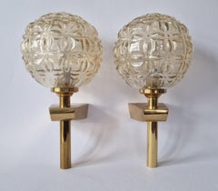 Pair of Midcentury Wall Lamps in style of Gaetano Sciolari, Italy, 1970s