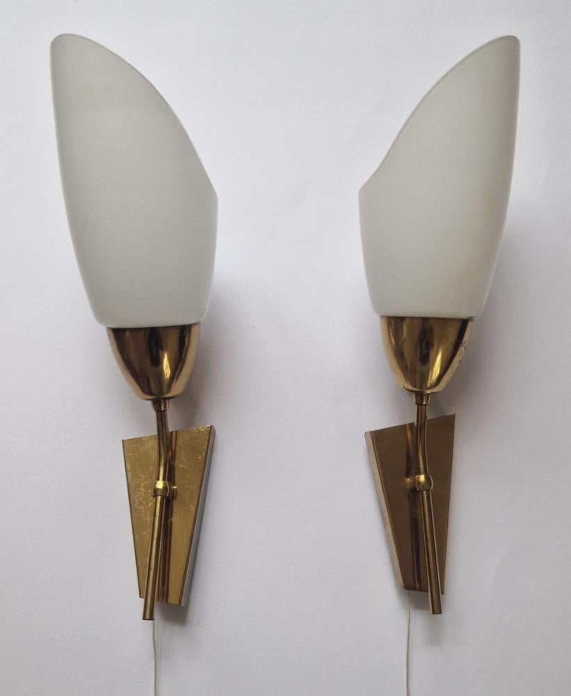 Paire de lampes murales du milieu du siècle Kamenicky Senov, 1970 Bon état - En vente à Praha, CZ