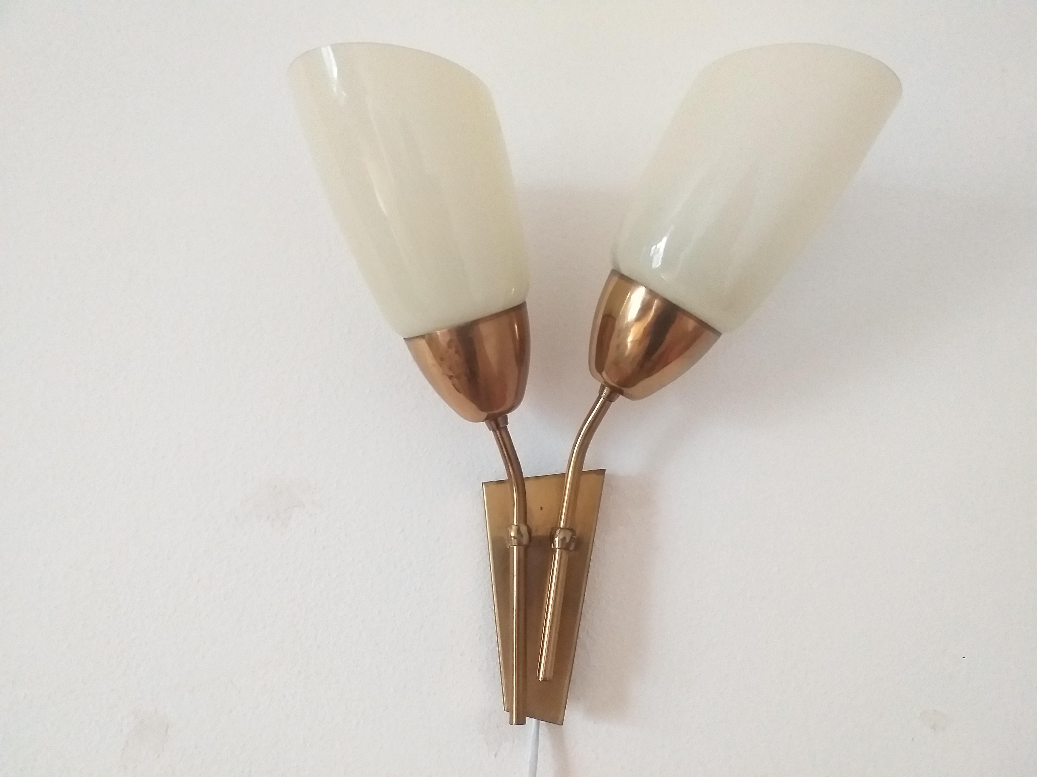 Late 20th Century Pair of Midcentury Wall Lamps Kamenicky Senov, 1970s For Sale