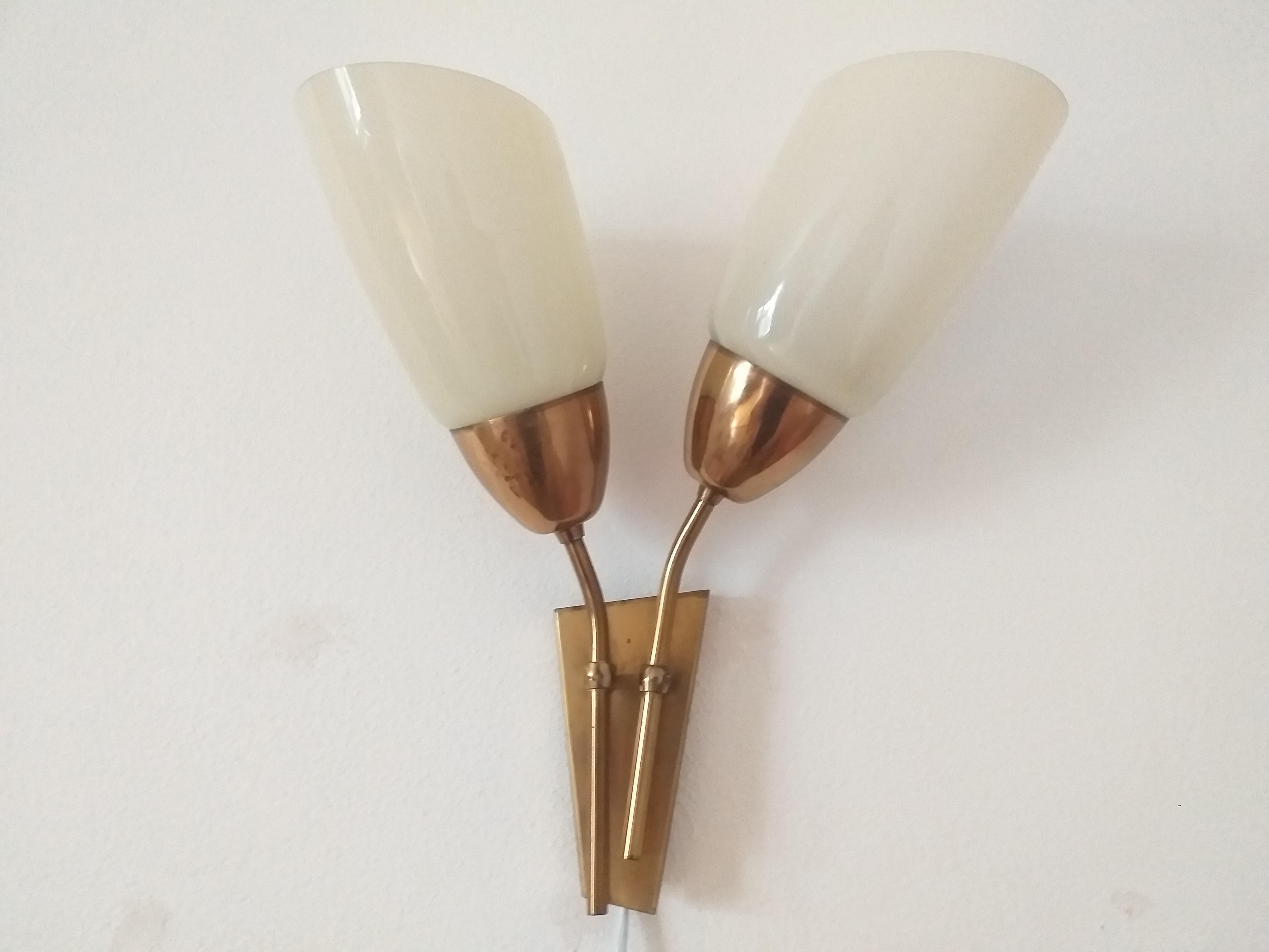 Pair of Midcentury Wall Lamps Kamenicky Senov, 1970s For Sale 1