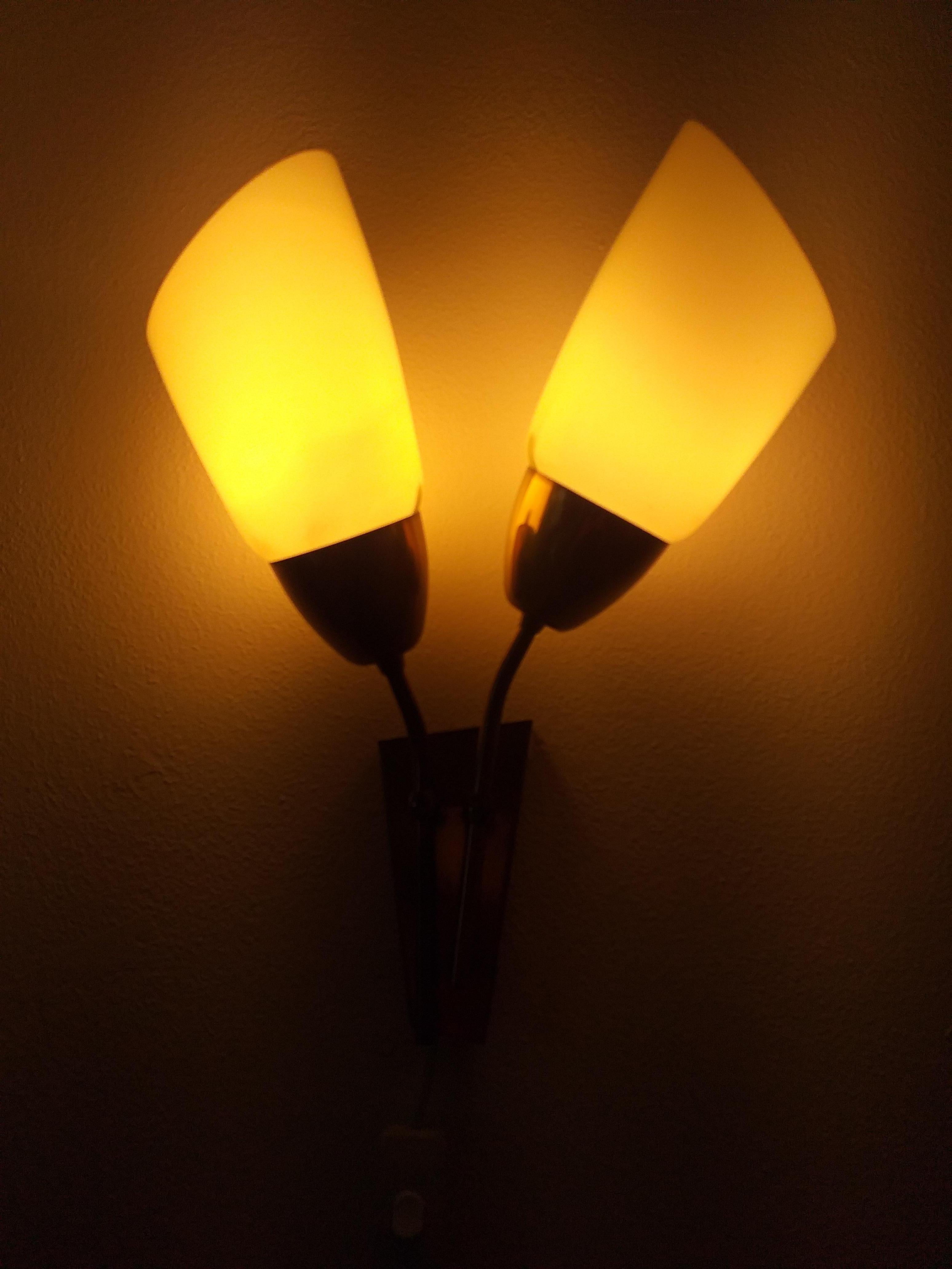 Pair of Midcentury Wall Lamps Kamenicky Senov, 1970s For Sale 2