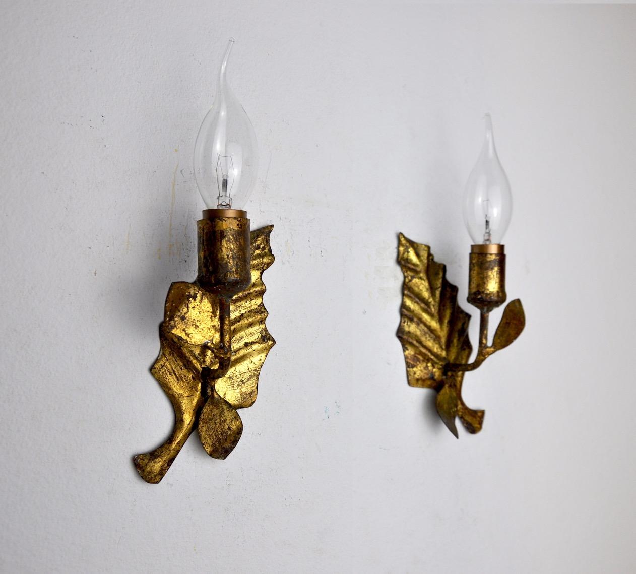Italian Pair of Midcentury Wall Lamps 