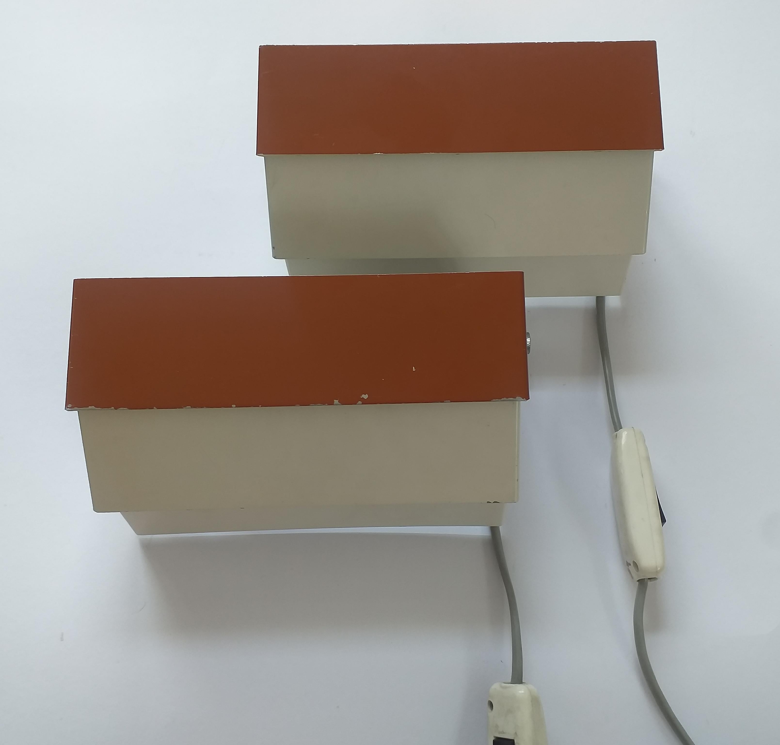 Ein Paar Mid-Century-Wandleuchten Napako, 1970er Jahre im Angebot 2