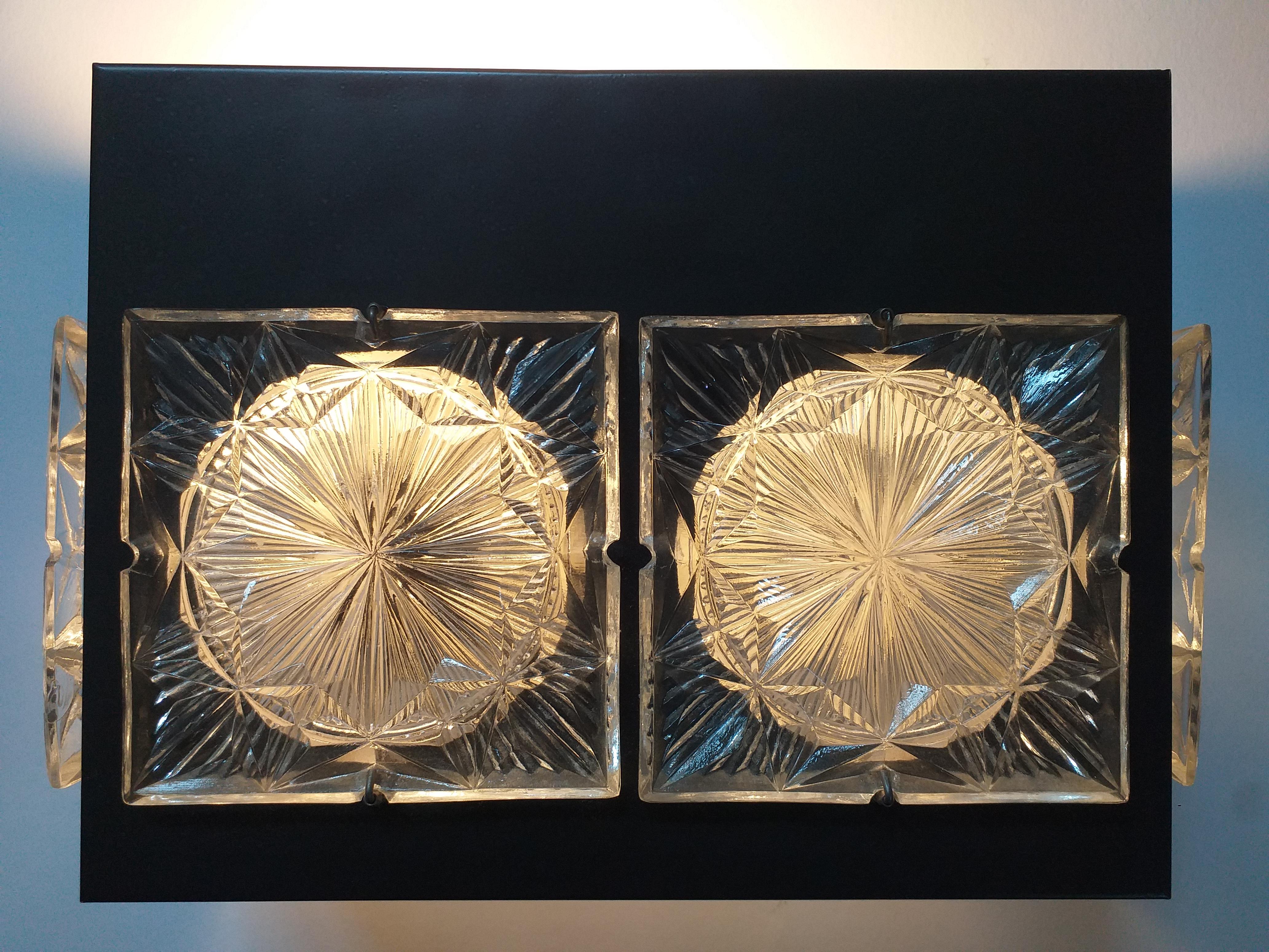 Late 20th Century Pair of Midcentury Wall Lamps Napako, Josef Hurka, 1970s For Sale
