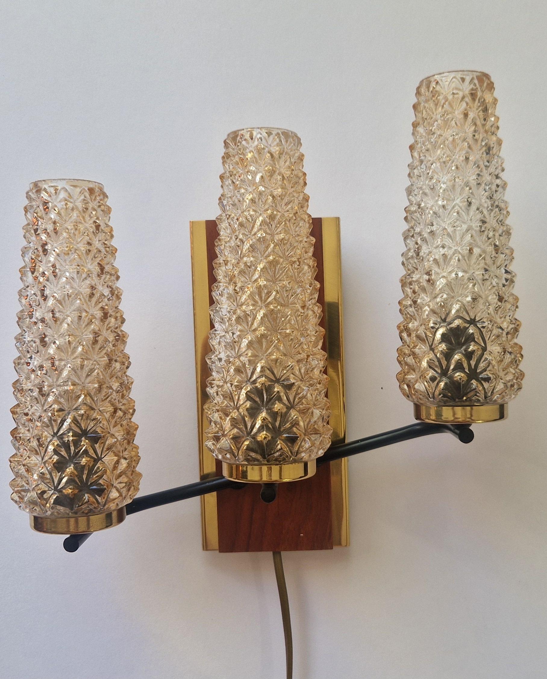 Pair of Midcentury Wall Lamps Sego Armatur, Sweden, 1960s For Sale 3