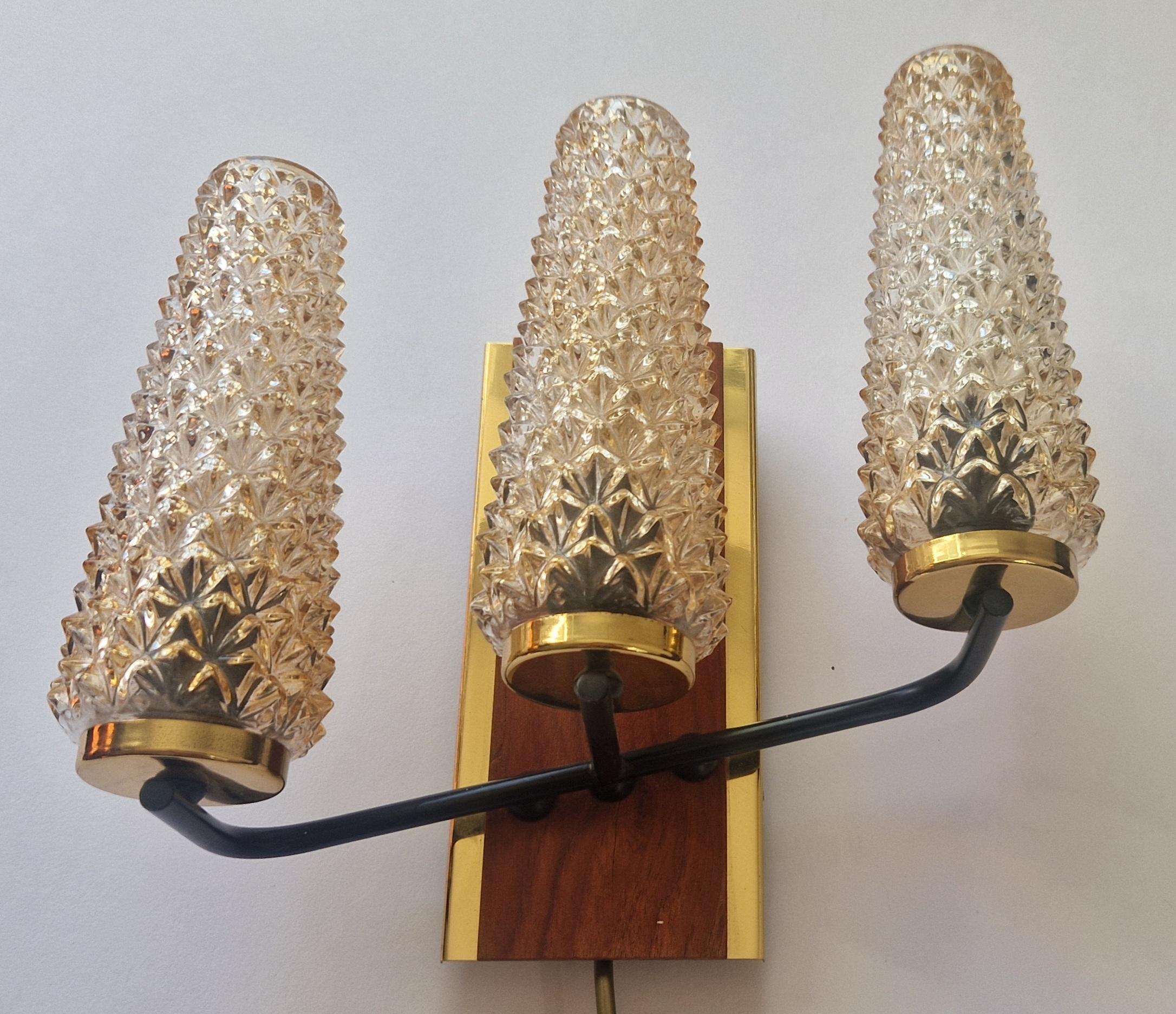 Pair of Midcentury Wall Lamps Sego Armatur, Sweden, 1960s For Sale 6