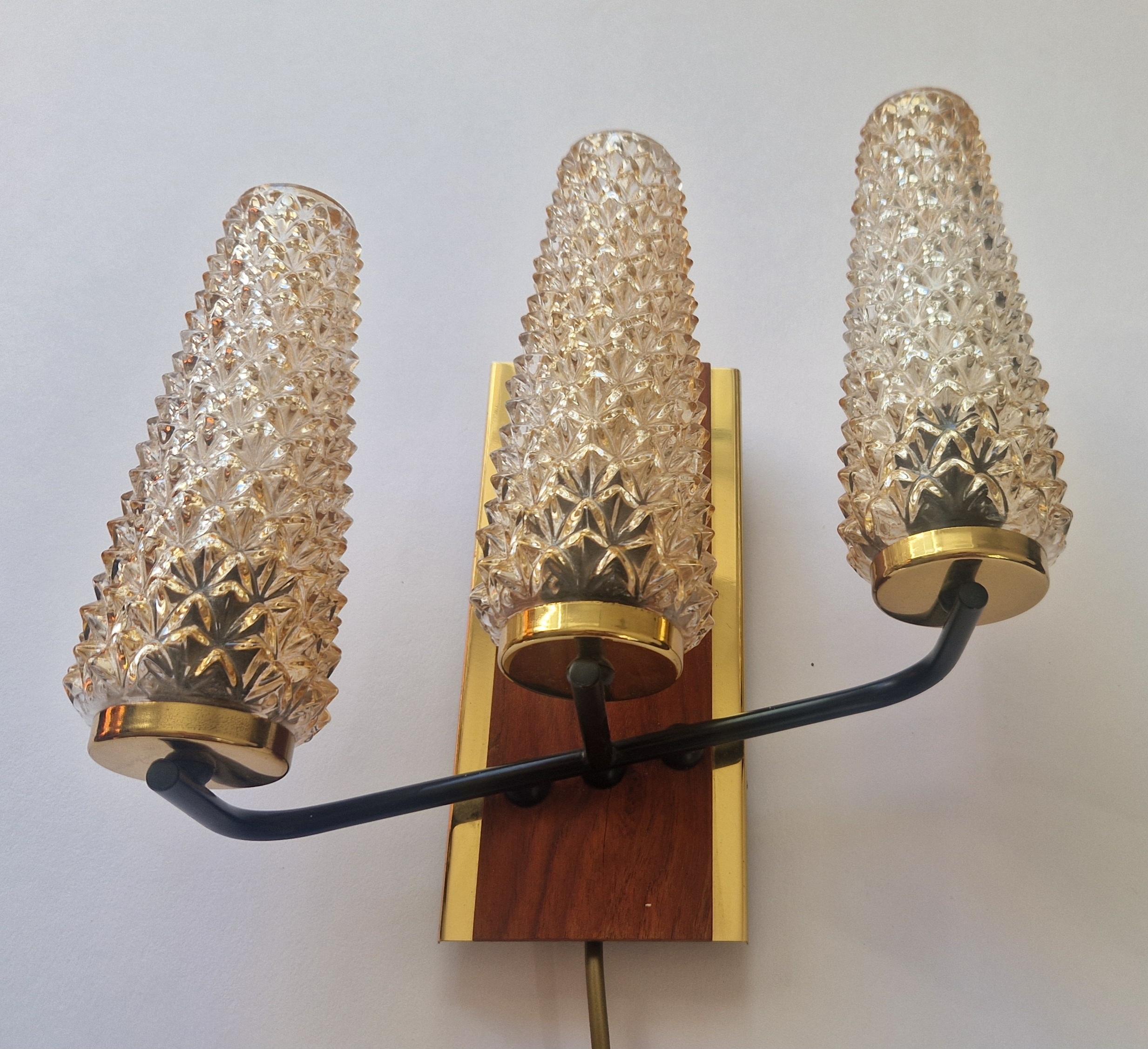 Pair of Midcentury Wall Lamps Sego Armatur, Sweden, 1960s For Sale 7