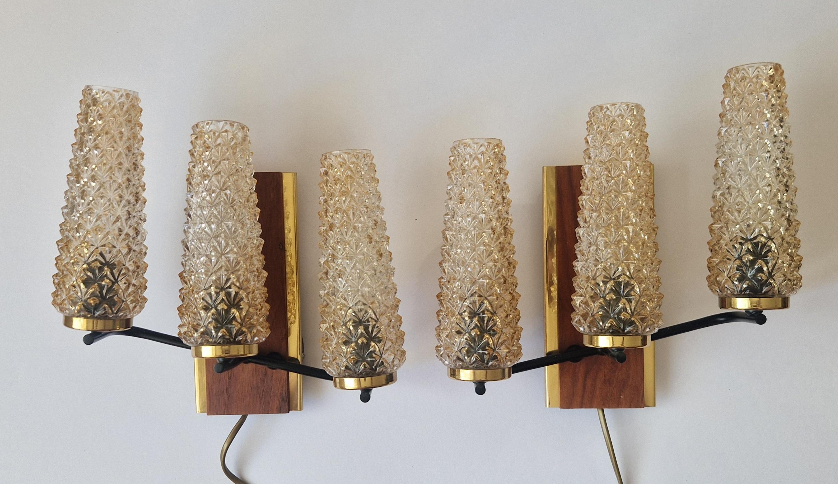 Pair of Midcentury Wall Lamps Sego Armatur, Sweden, 1960s In Good Condition For Sale In Praha, CZ