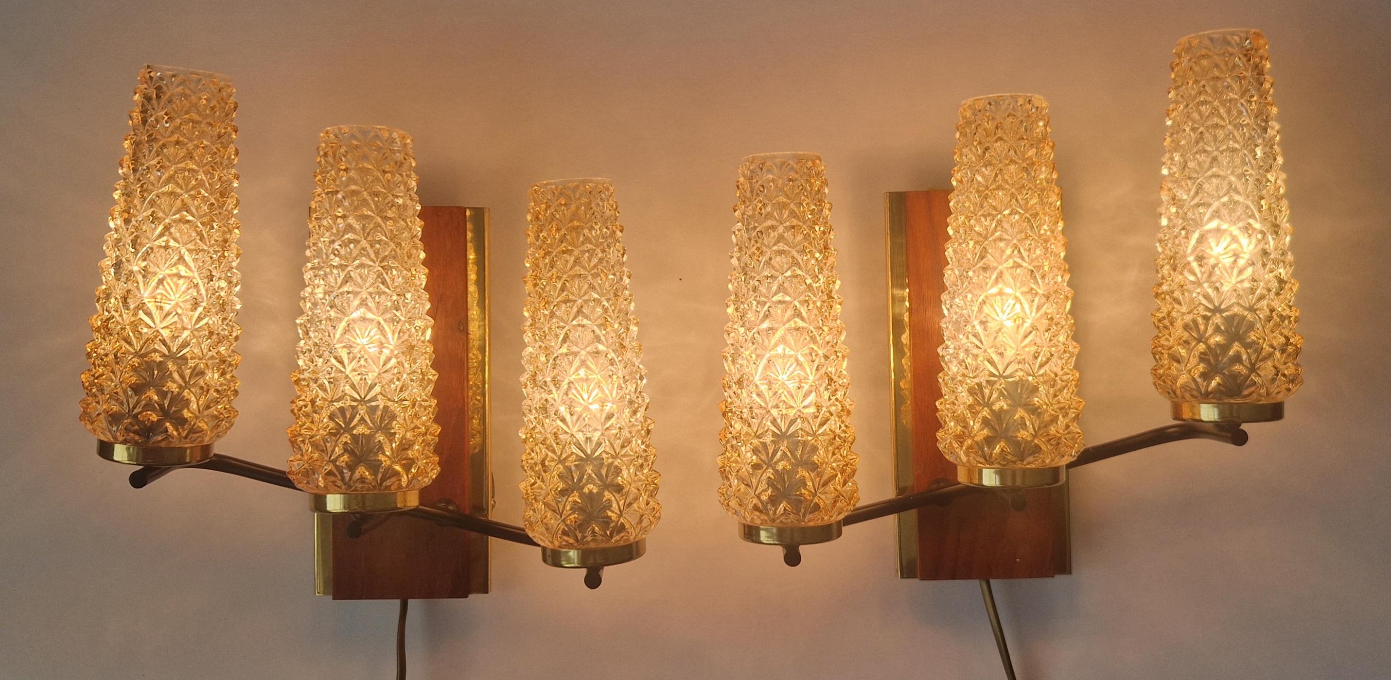 Pair of Midcentury Wall Lamps Sego Armatur, Sweden, 1960s For Sale 1
