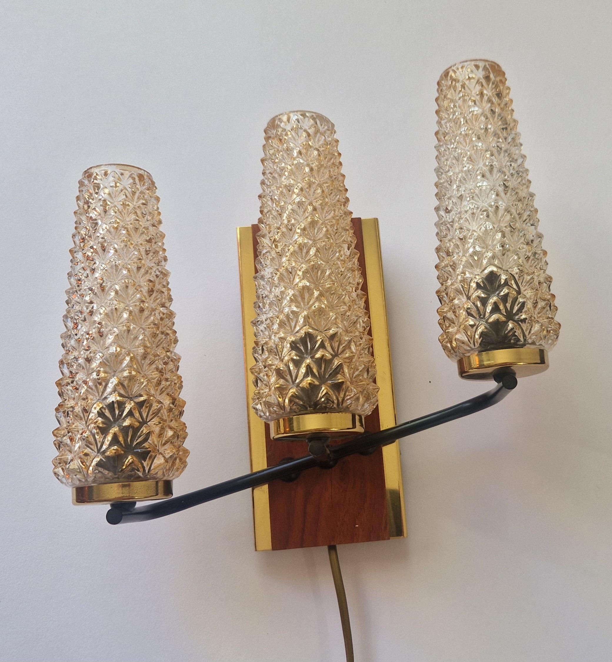 Pair of Midcentury Wall Lamps Sego Armatur, Sweden, 1960s For Sale 2