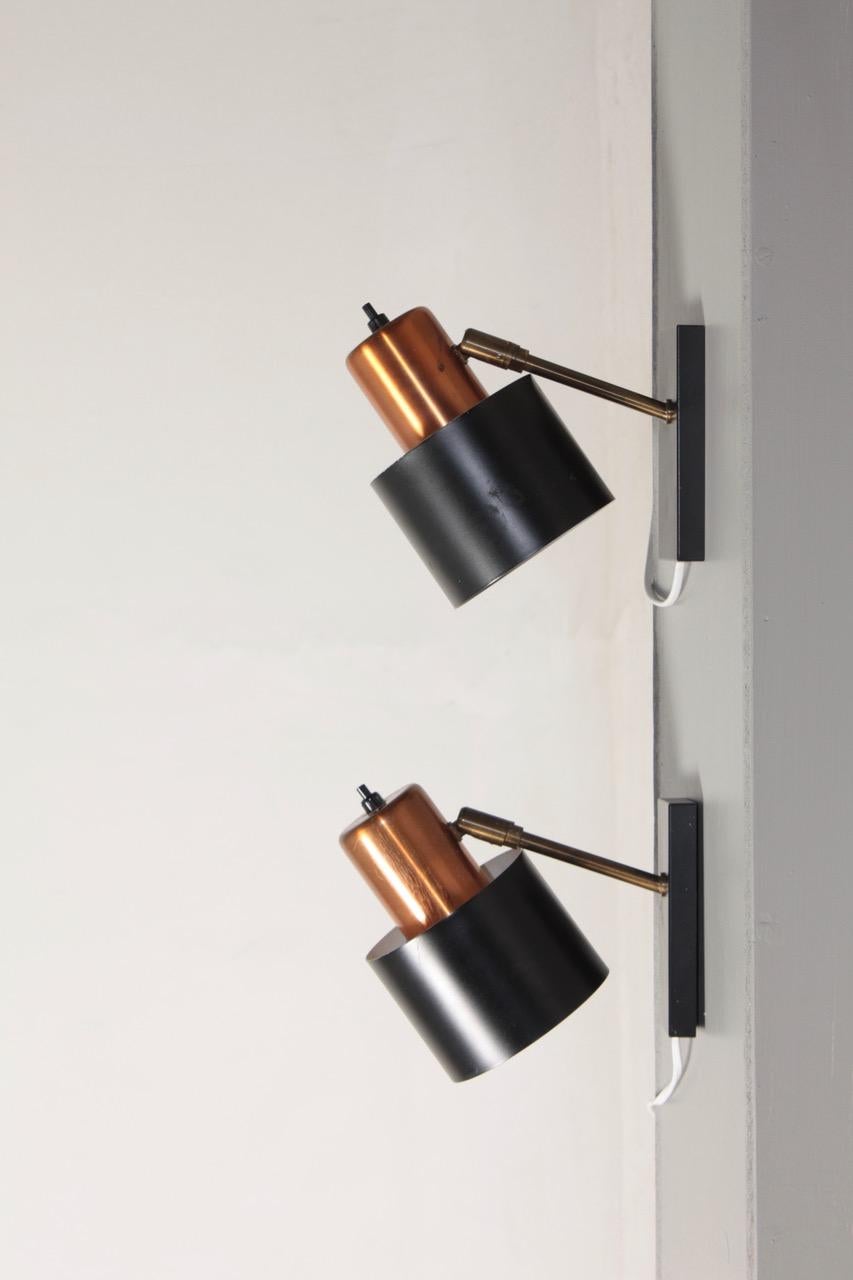 Pair of wall lights designed by Jo Hammerborg for Fog & Mørup. Great original condition.