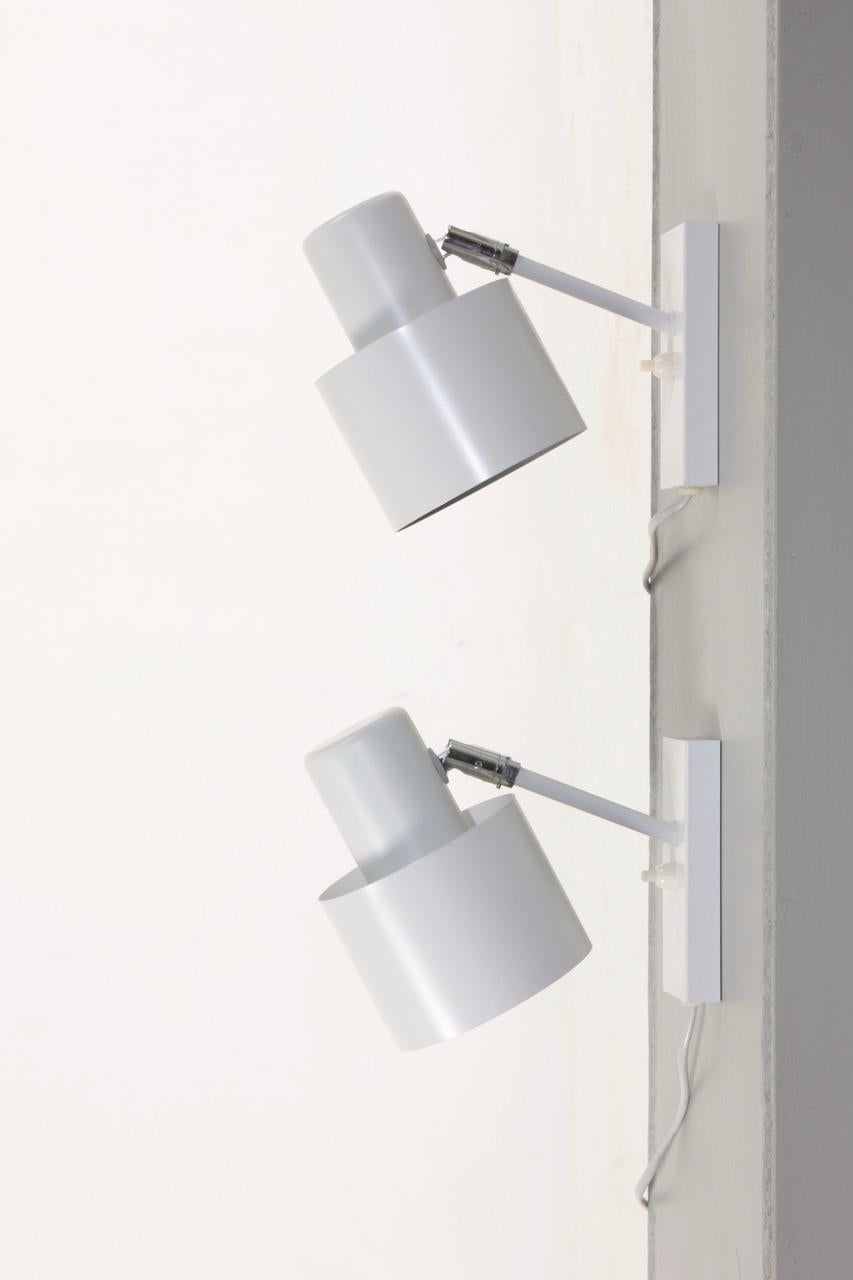 Scandinavian Modern Pair of Midcentury Wall Lights by Jo Hammerborg, Made in Denmark For Sale