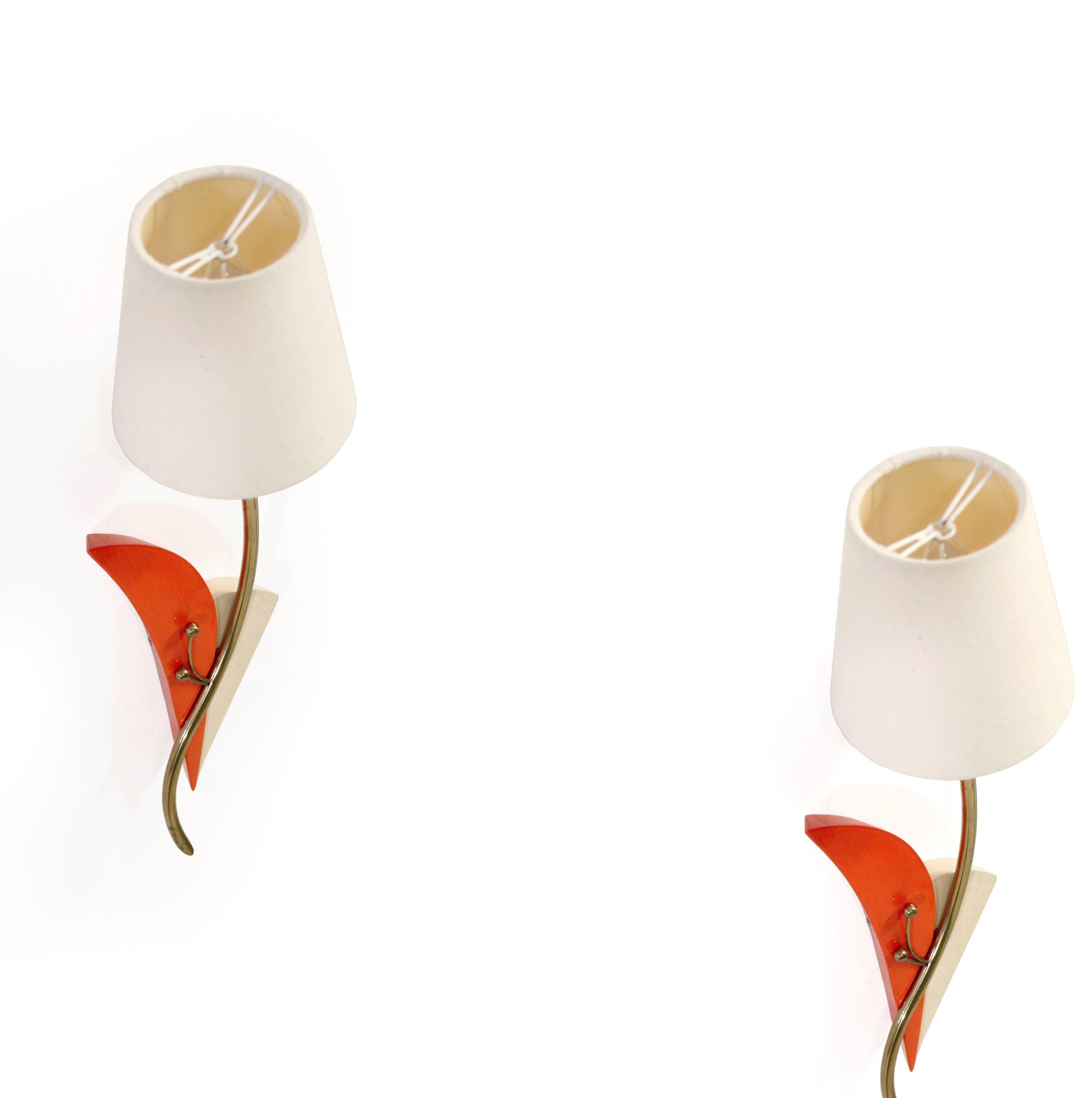Mid-Century Modern Pair of Midcentury Wall Lights, Norway, 1950s For Sale