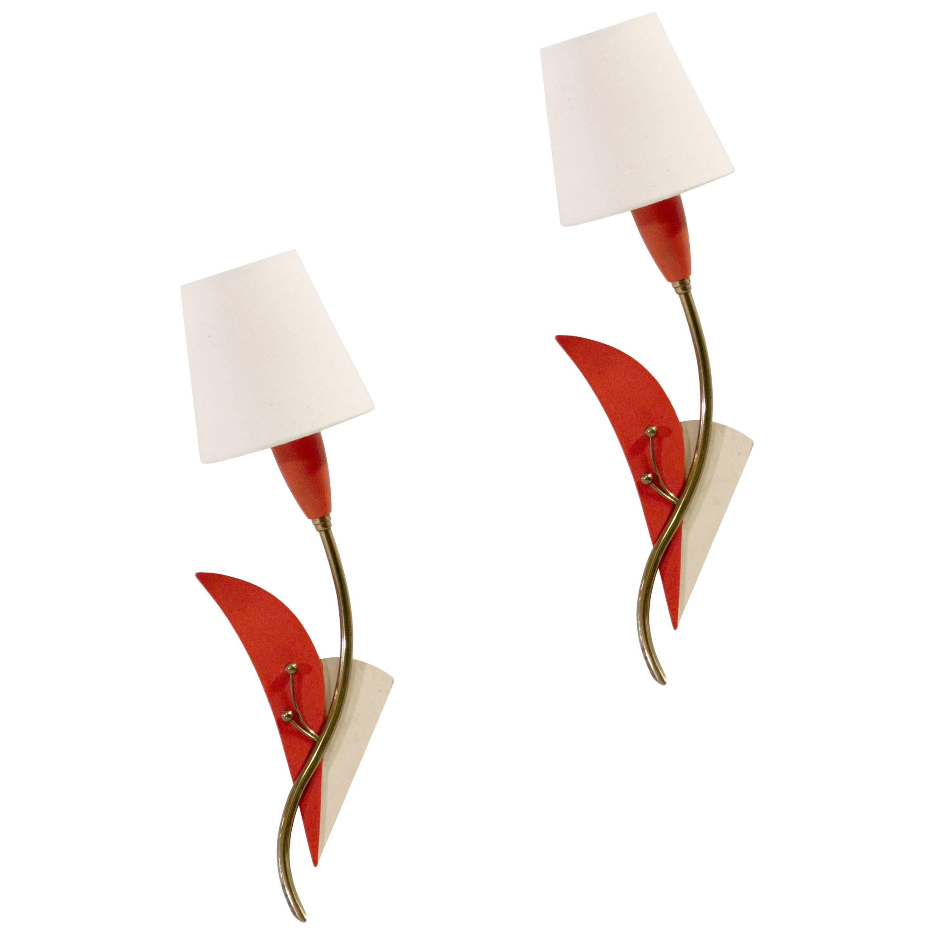 Pair of Midcentury Wall Lights, Norway, 1950s For Sale