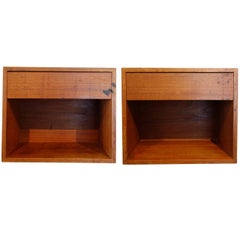 Pair of Midcentury Wall Mount Floating Nightstands Pair of Midcentury Wall Mount Floating Nightstands