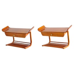 Pair of Midcentury Wall Mount Night Stands