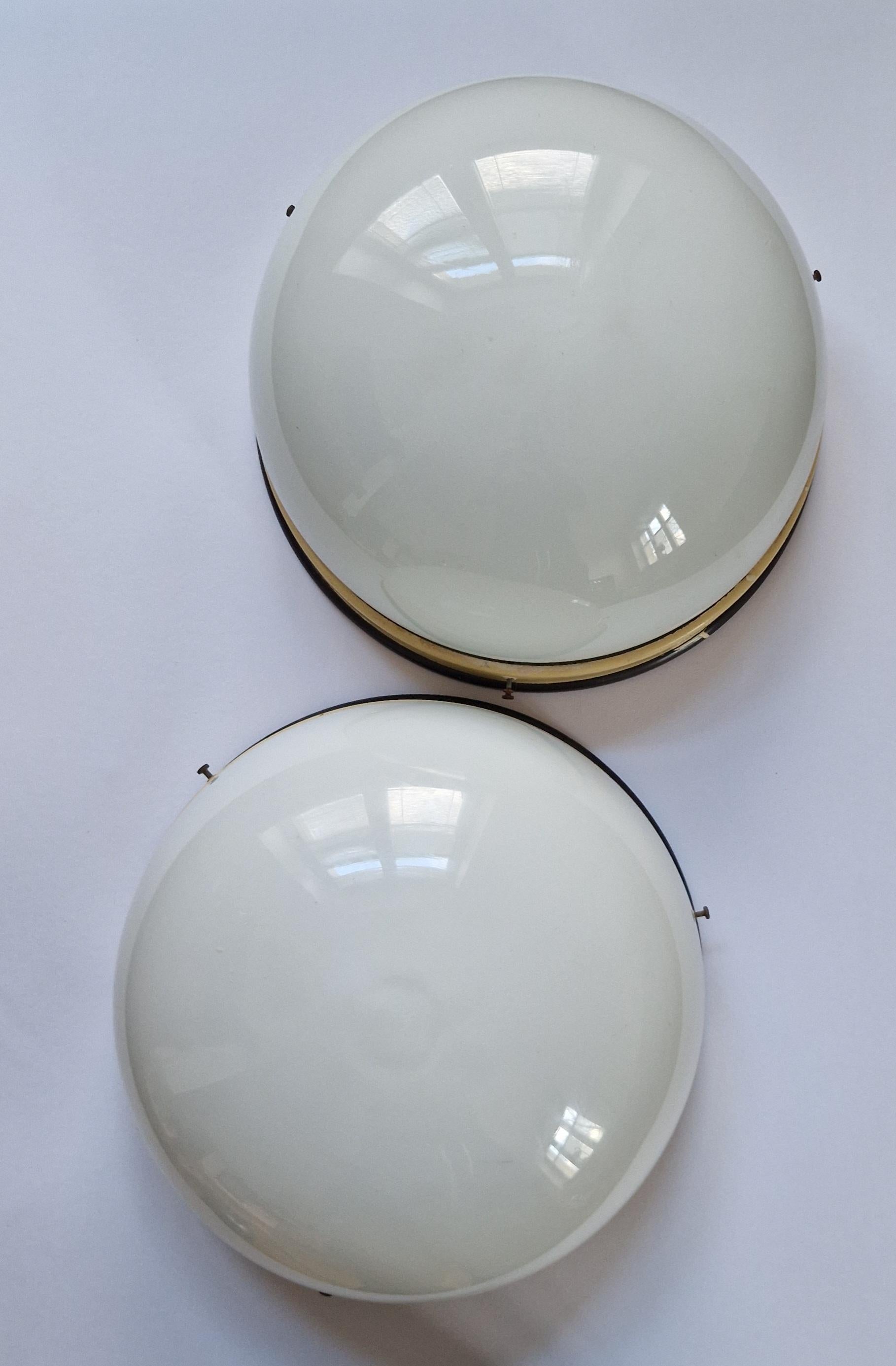 Pair of Midcentury Wall or Ceiling Lamps, Flush Mount, 1950s For Sale 8