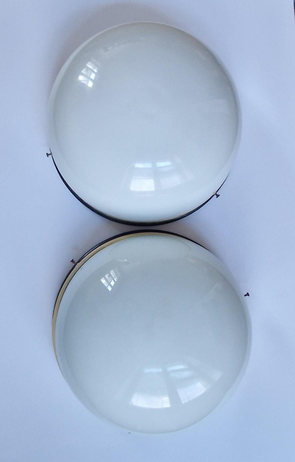 Pair of Midcentury Wall or Ceiling Lamps, Flush Mount, 1950s For Sale 10