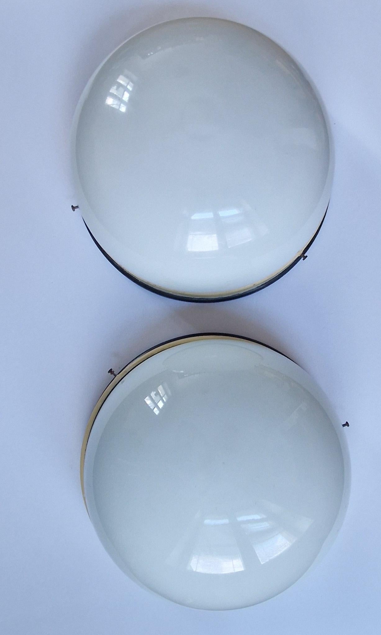 Pair of Midcentury Wall or Ceiling Lamps, Flush Mount, 1950s For Sale 11