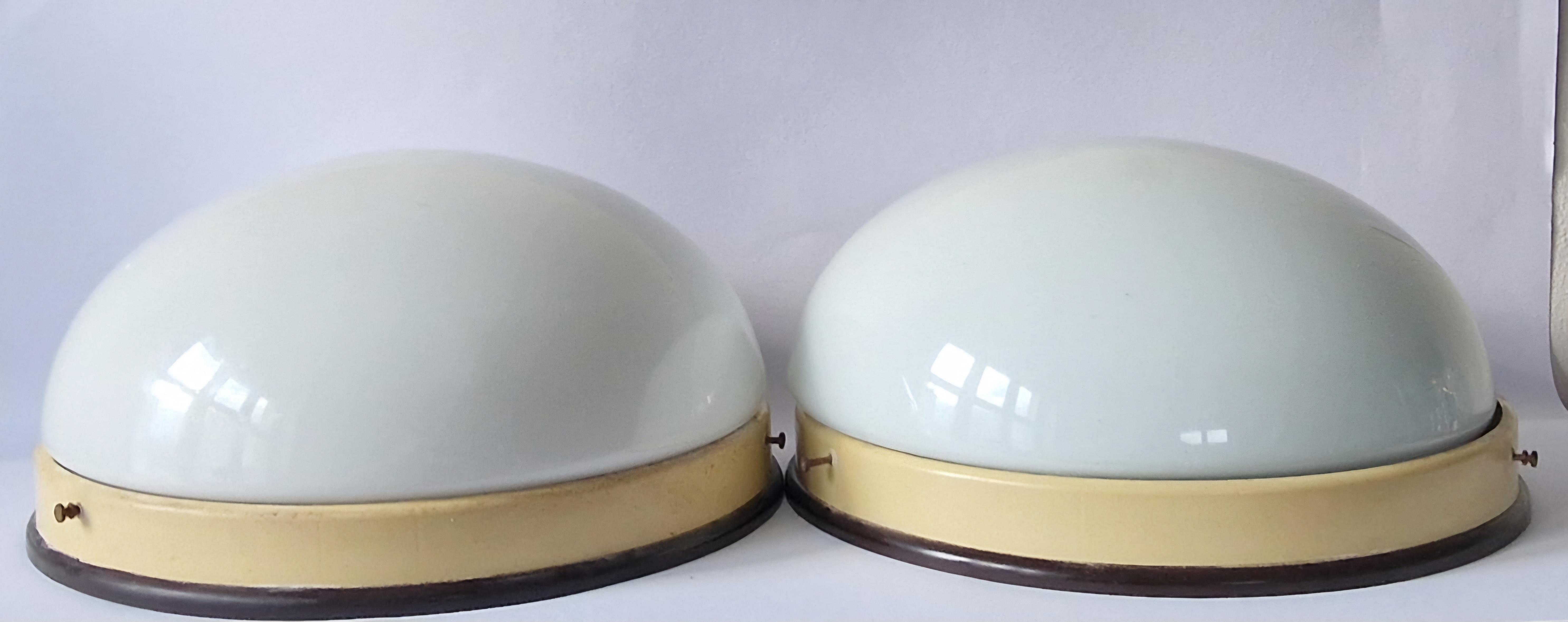 Pair of Midcentury Wall or Ceiling Lamps, Flush Mount, 1950s For Sale 12