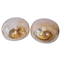Pair of Midcentury Wall or Ceiling Light Flush Mount, Limburg, Germany, 1970s