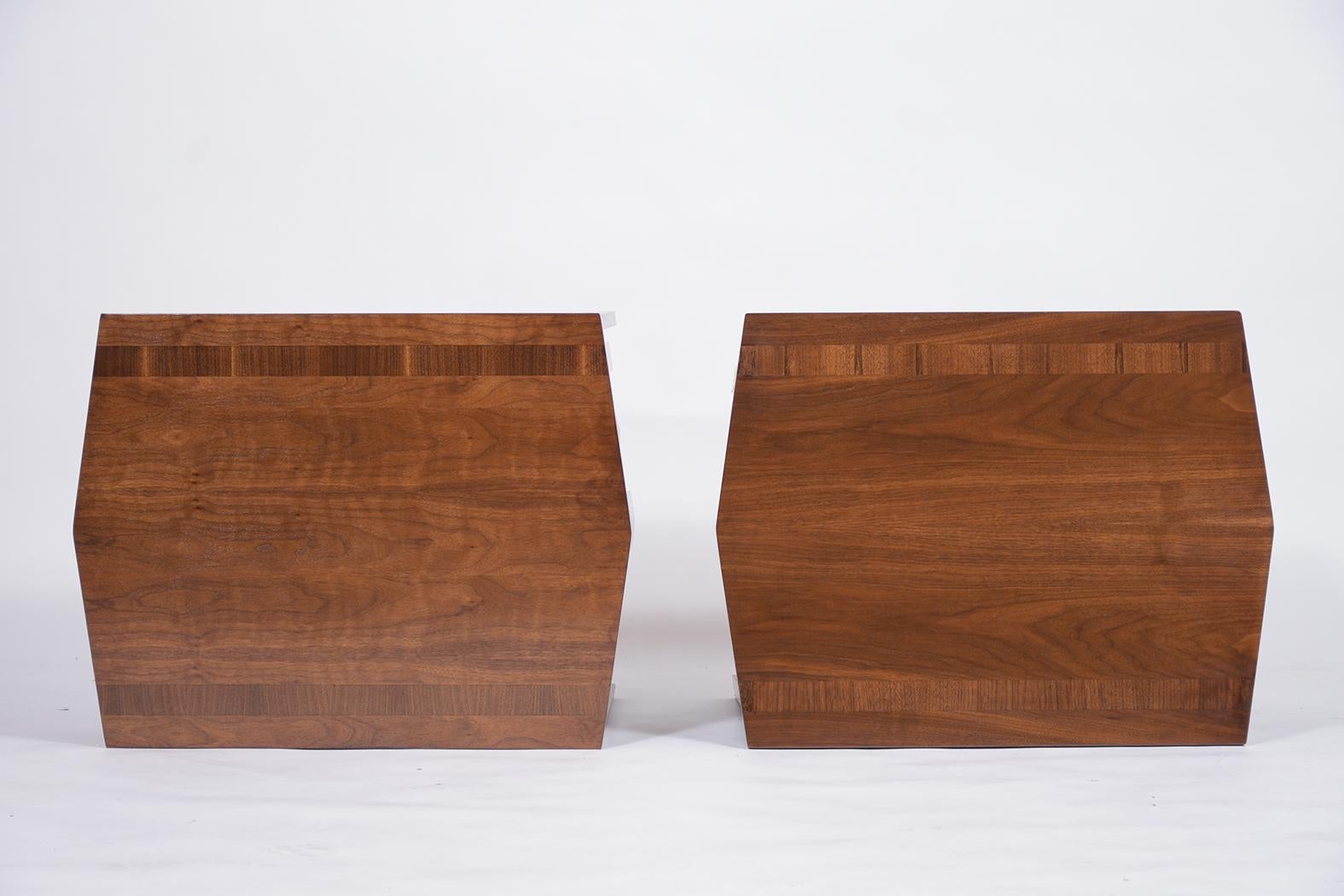 Pair of 1960's Mid-Century Walnut Nightstands 3