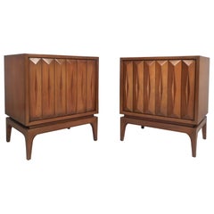 Pair of Midcentury Walnut Nightstands