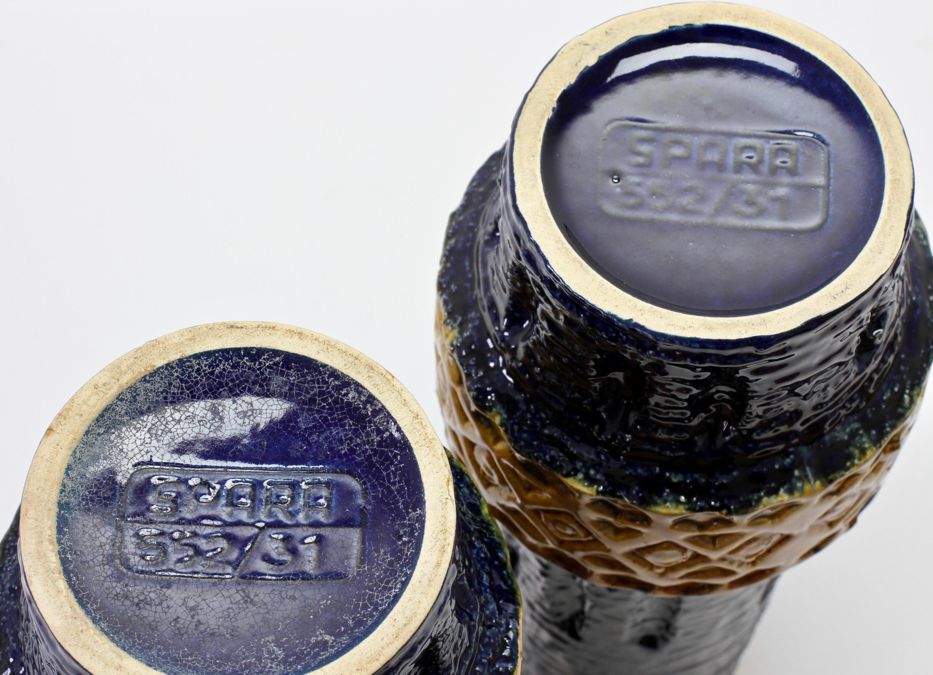 Pair of Mid-Century West German Bitossi Style Vases by Spara Pottery, circa 1970 1