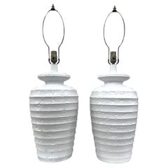 Pair of Midcentury White Lamps