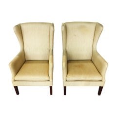 Pair of Midcentury Wingback Armchairs Attributed to Peter Hvidt