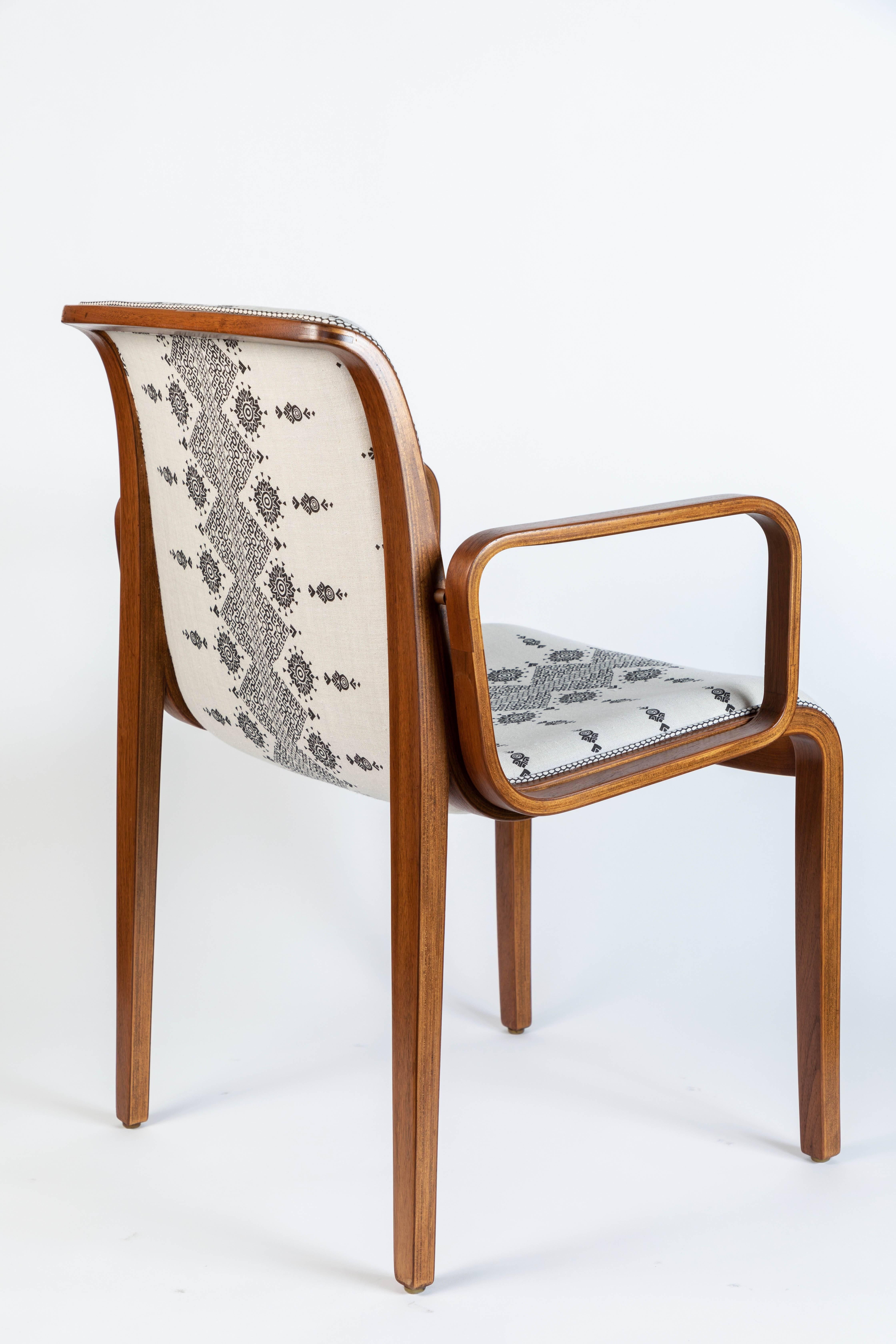 Midcentury Bentwood Armchair Newly Upholstered in Peter Dunham Linen 3