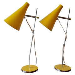 Pair of Midcentury Yellow Table Lamps Lidokov, Josef Hurka, 1960s