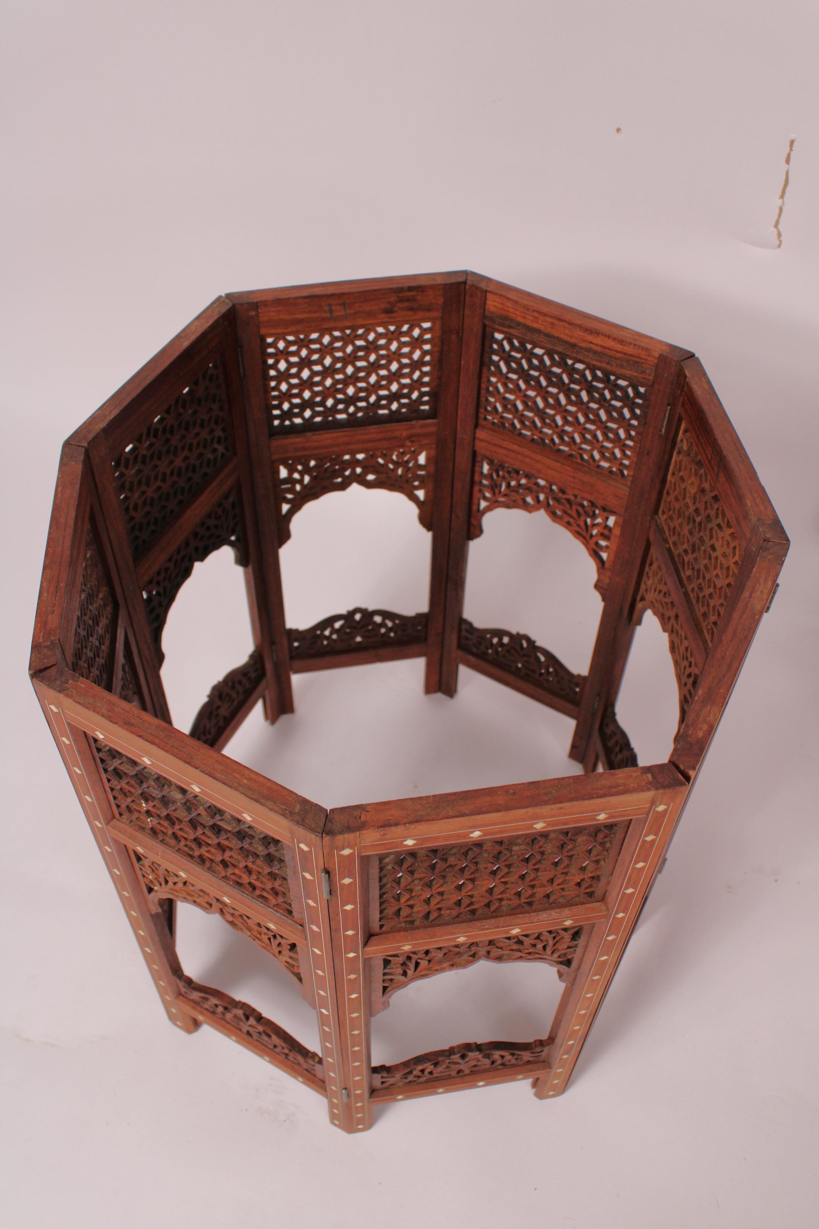 Pair of Middle Eastern Bone Inlaid Octagonal Side Tables 7