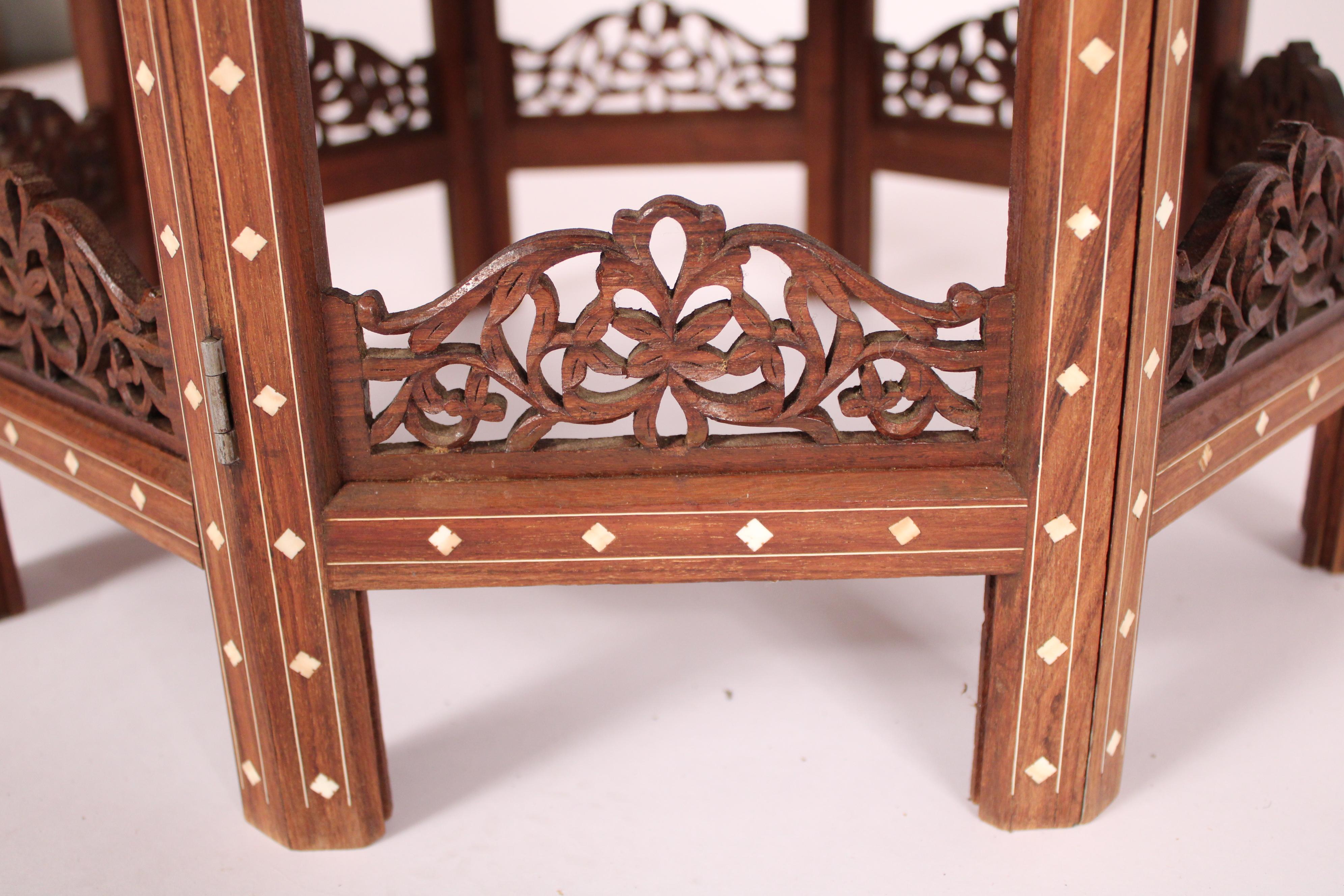 Pair of Middle Eastern Bone Inlaid Octagonal Side Tables 3