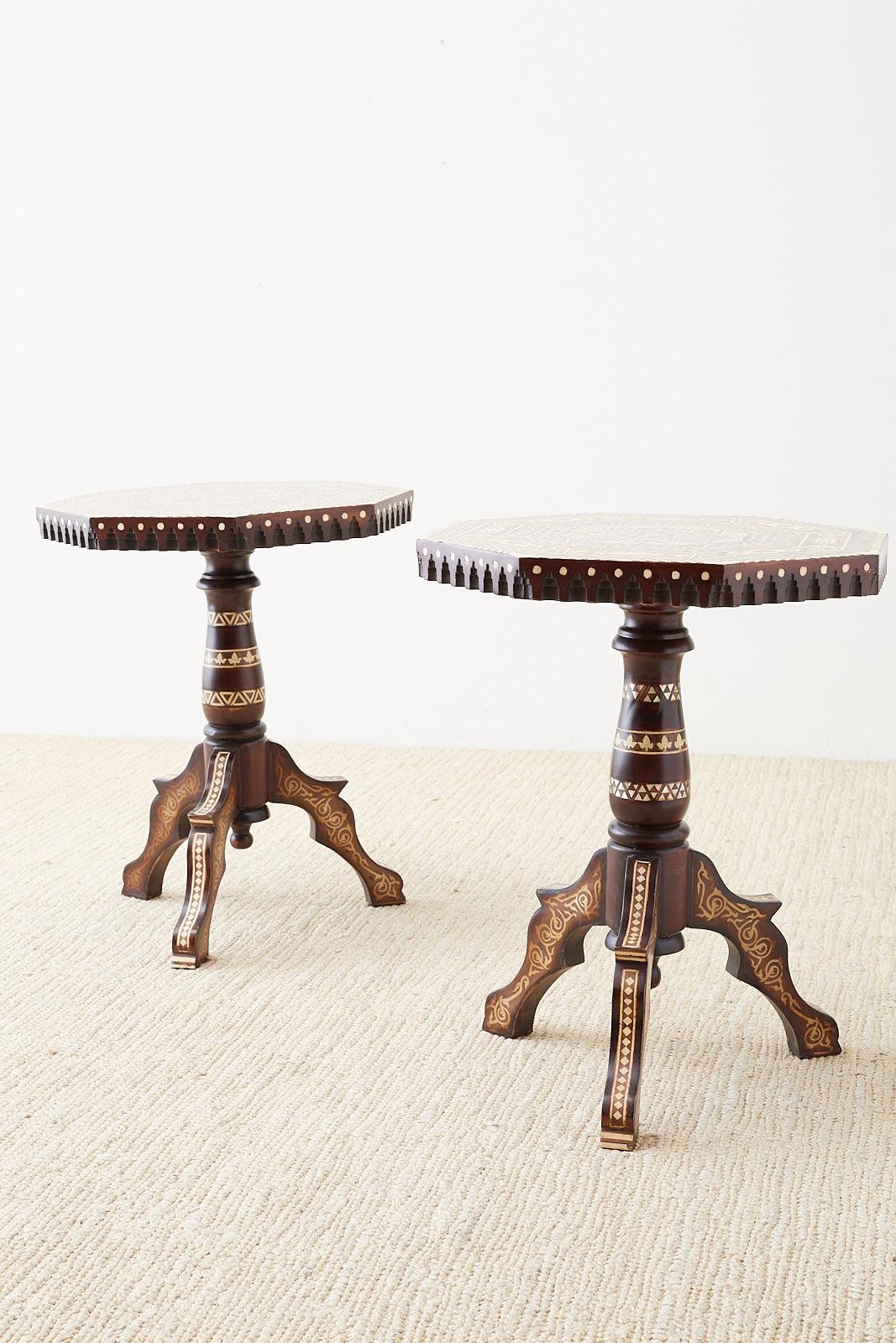 Pair of Middle Eastern Moorish Inlaid Drink Tables 7