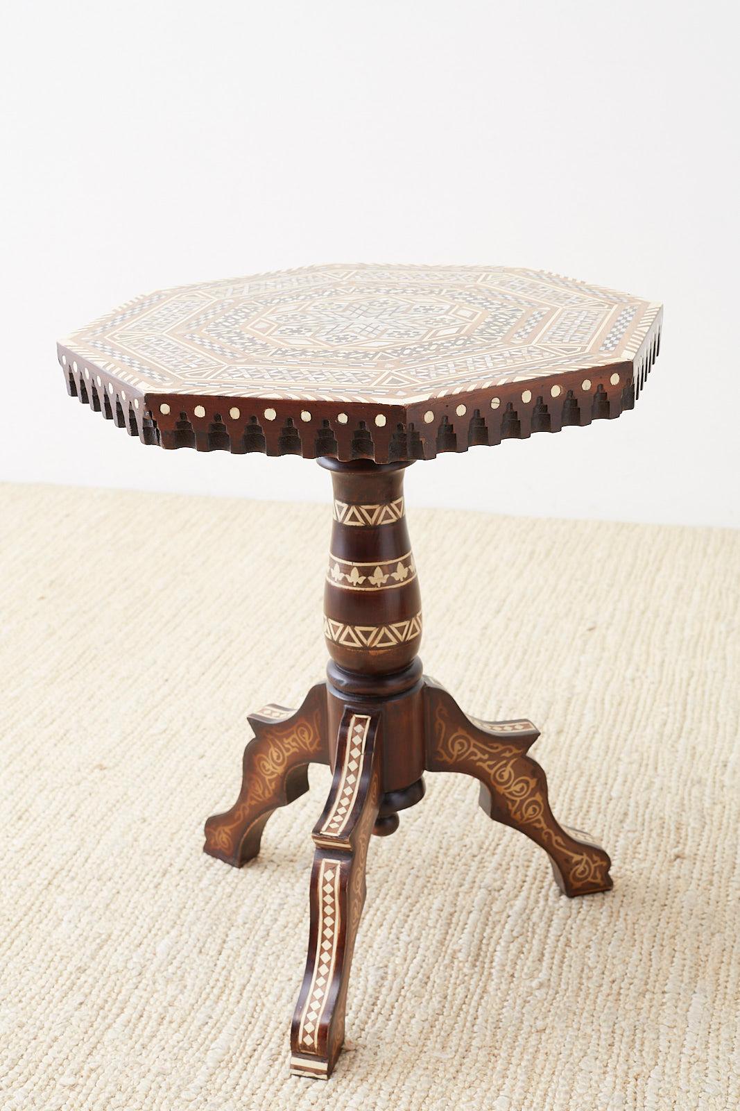 20th Century Pair of Middle Eastern Moorish Inlaid Drink Tables