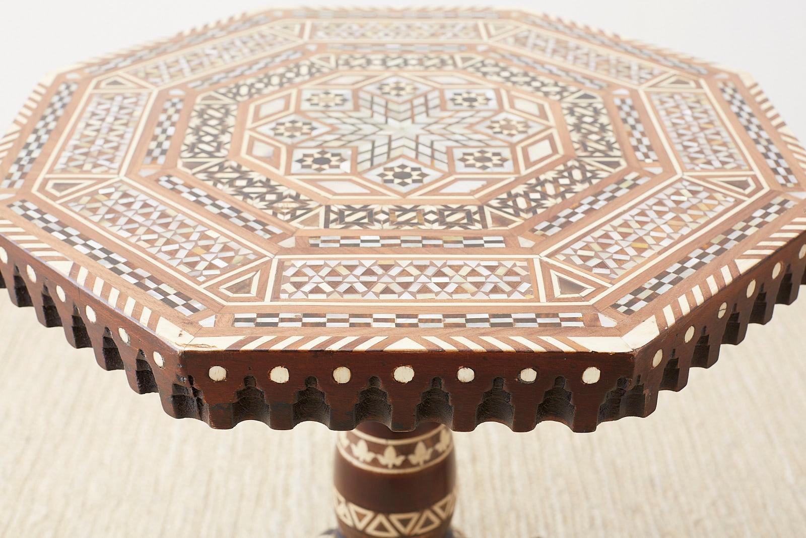 Pair of Middle Eastern Moorish Inlaid Drink Tables 1
