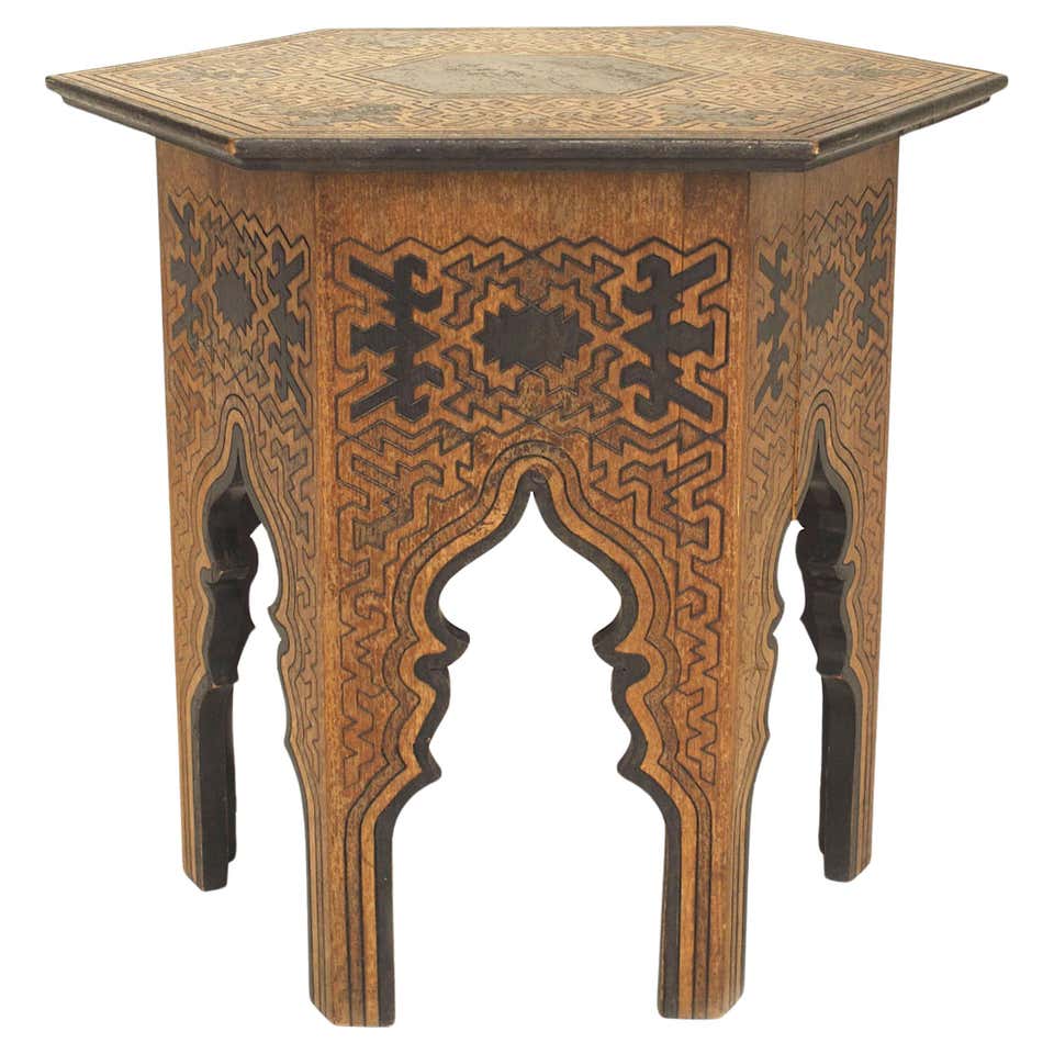 Pair of Middle Eastern Inlaid Taborets at 1stDibs