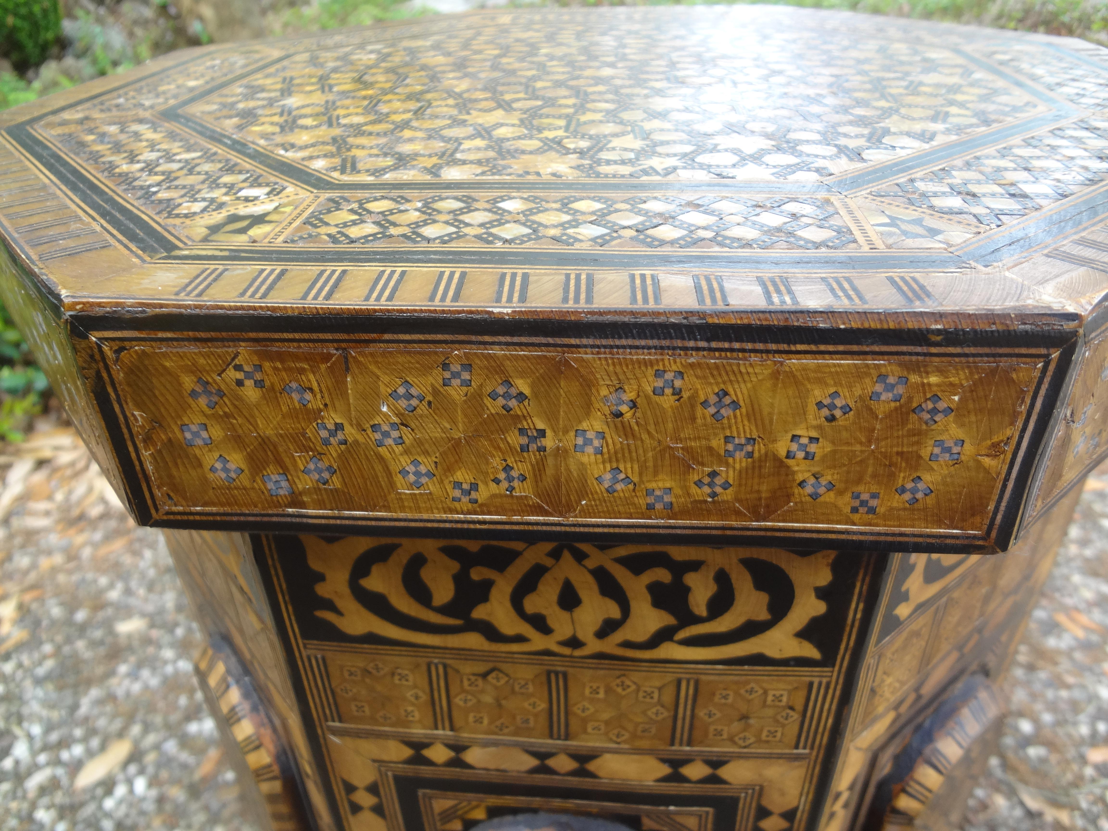 Wood Pair of Middle Eastern Moorish Style Tables For Sale