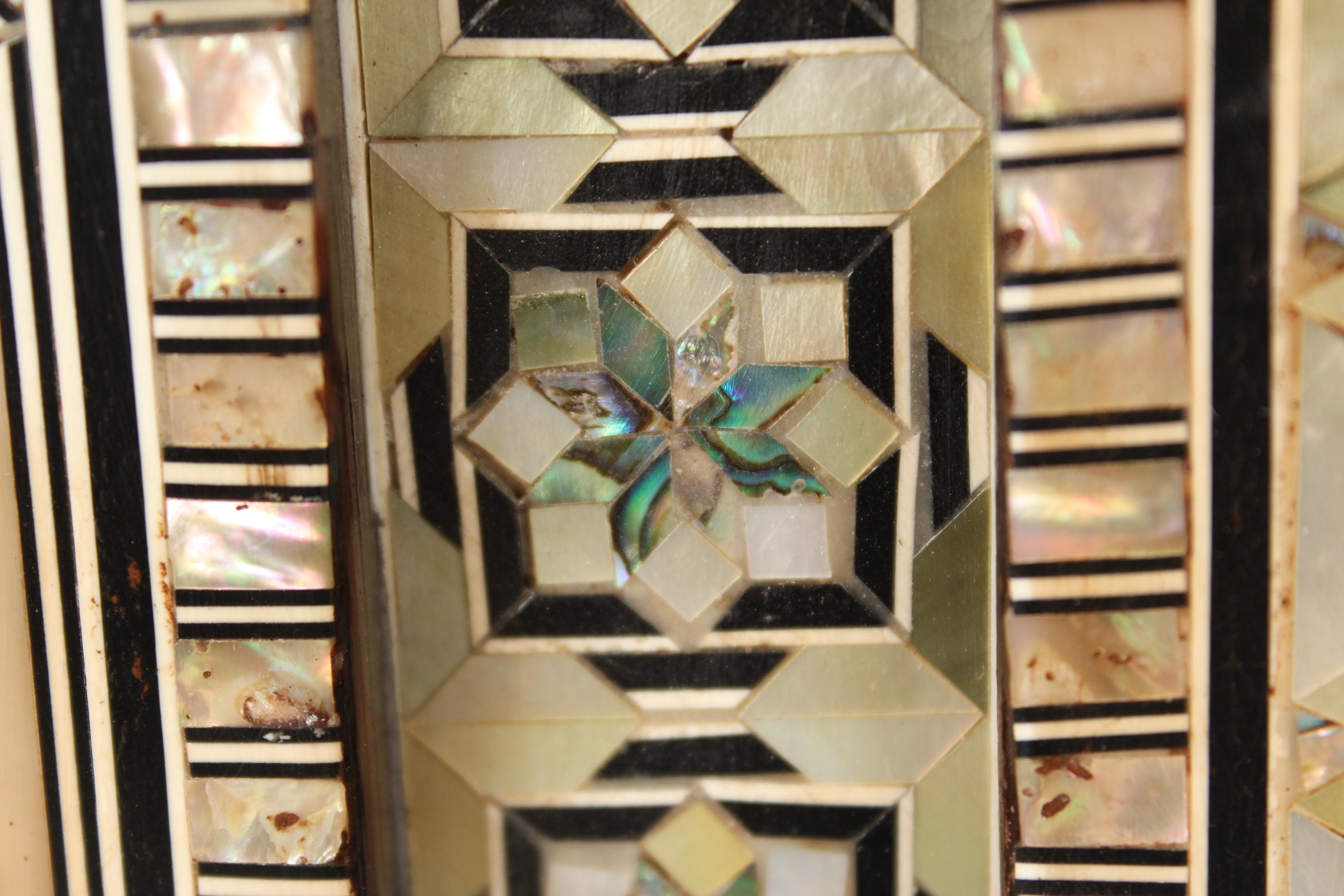 Pair of Middle Eastern Mother of Pearl Inlaid Mirrors 2
