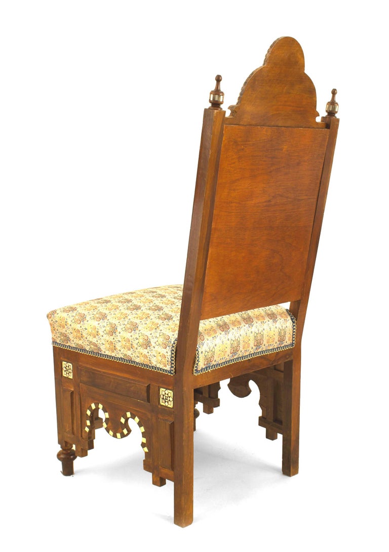 Pair of Middle Eastern Style PearlInlaid Side Chairs For Sale at 1stdibs