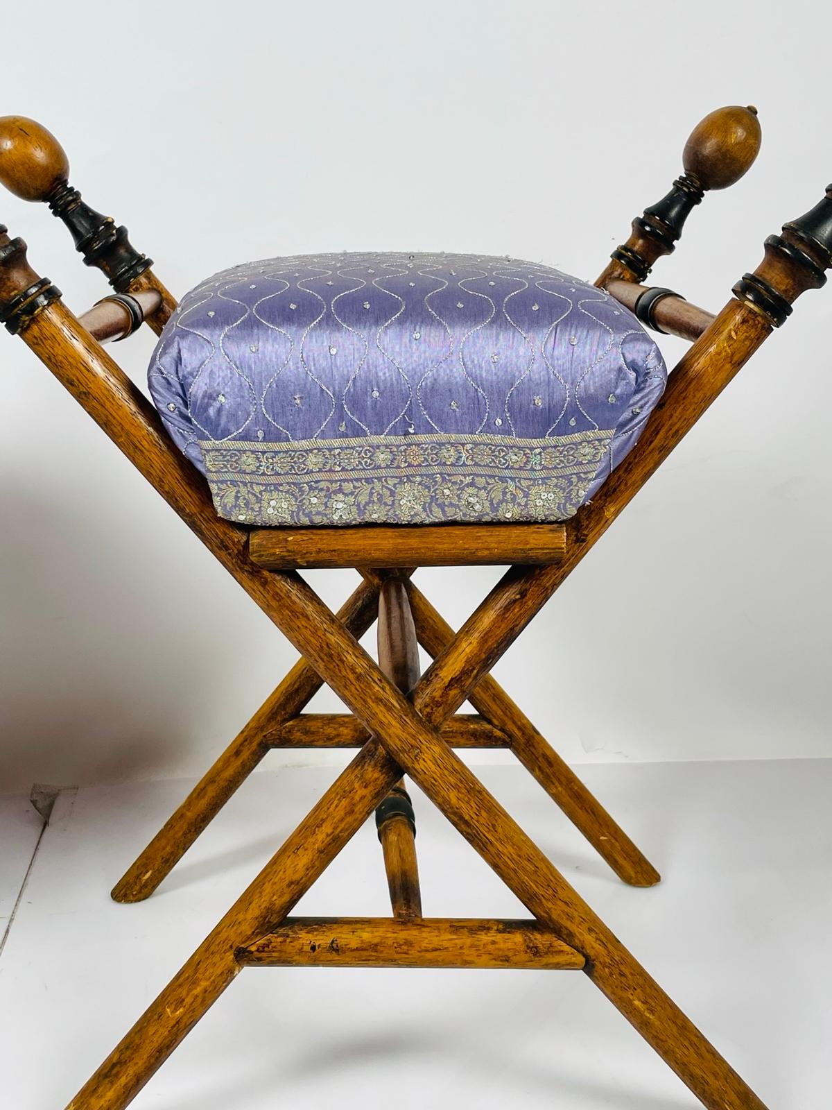 Textile Pair of Middle Eastern Style Stools/Benches For Sale